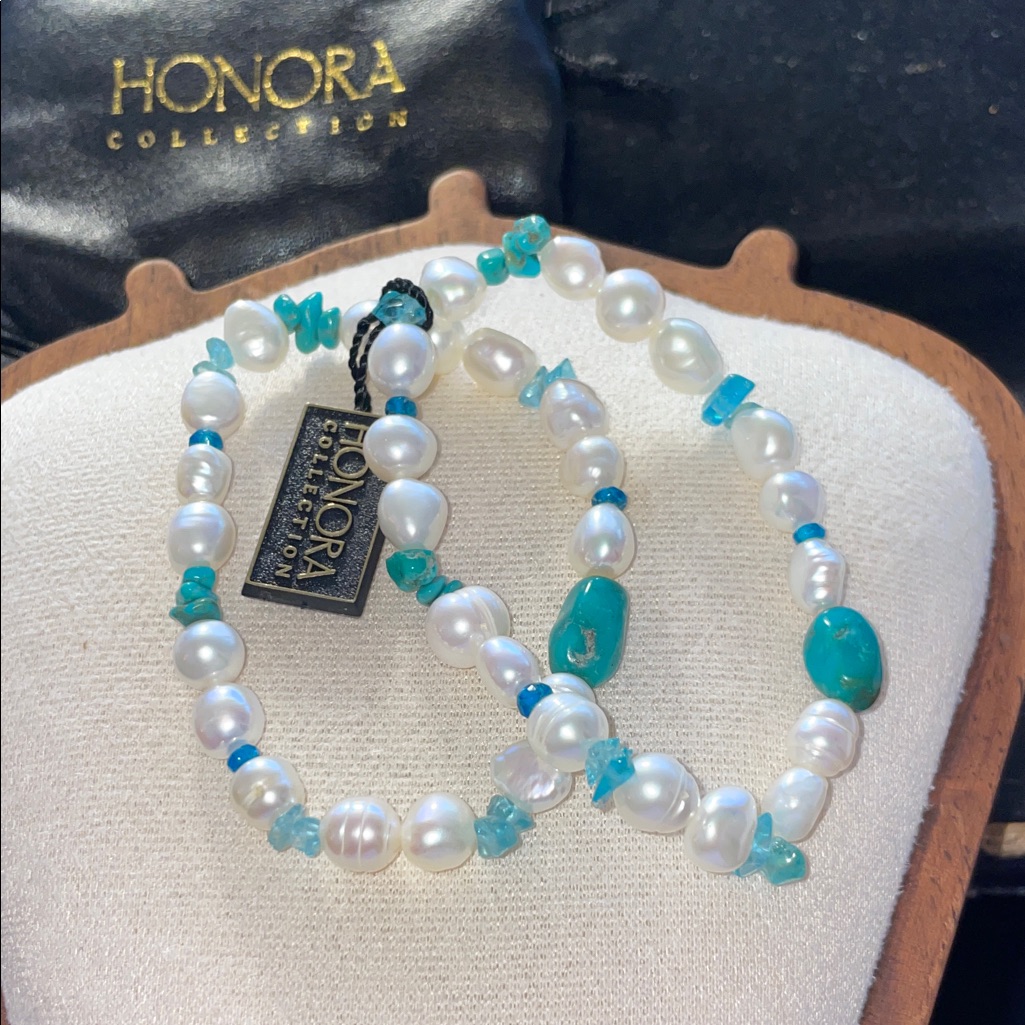 Honora Pearl And Turquoise Bracelet Set Nwt